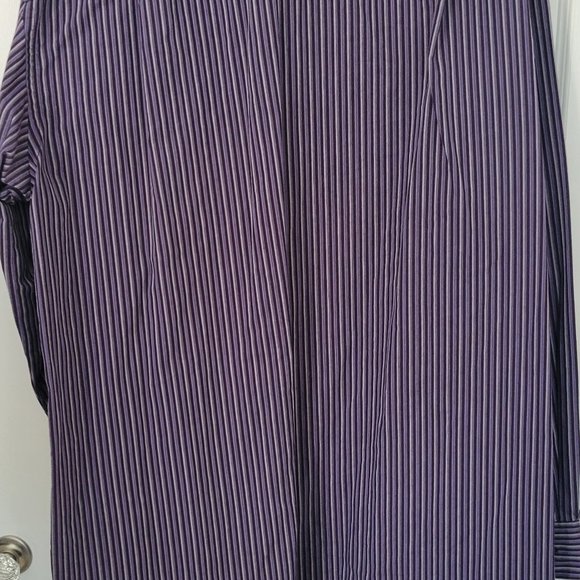 VanHeusen Studio Men's Shirt, 19, 36/37 Purple Striped Dress Shirt - Picture 2 of 4